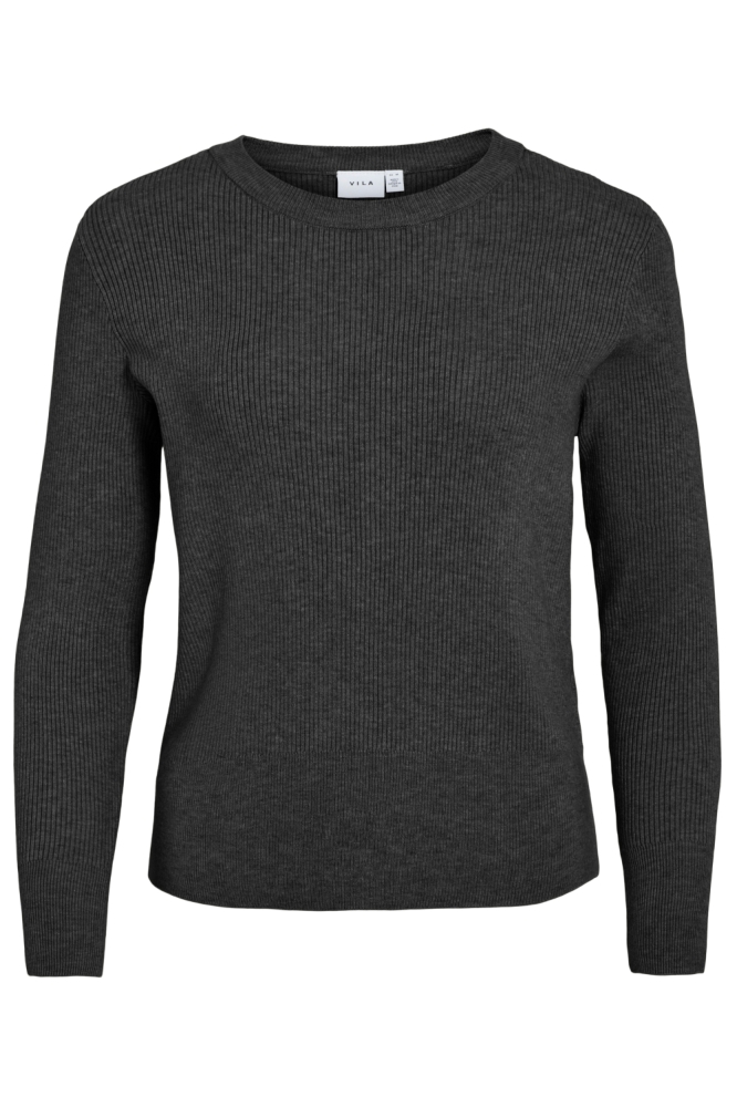 VICOMFY O-NECK L/S KNIT TOP- NOOS 14084325 BLACK
